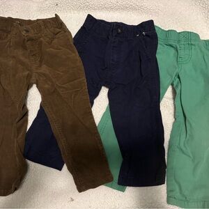 Kids Corduroy and Cotton Pants Set - Brown, Navy, Green